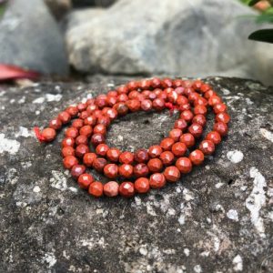 red jasper faceted 4mm round gemstone beads australia