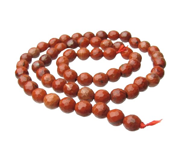 red jasper faceted round gemstone beads 6mm