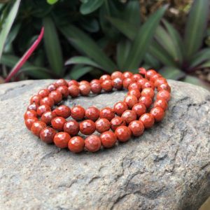 red jasper faceted round gemstone beads 6mm