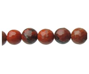 red jasper faceted round gemstone beads 8mm