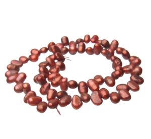 red top drilled nugget freshwater pearls