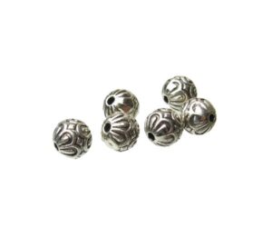 silver large round mala beads