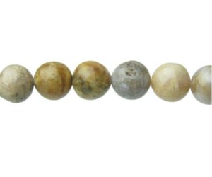 fossil coral jasper gemstone round beads brisbane 10mm