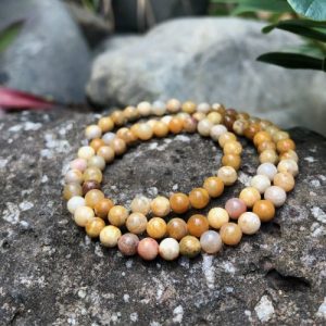 coral fossil jasper gemstone round beads 4mm australia natural