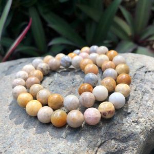 coral fossil jasper gemstone round beads 8mm
