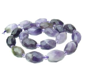 amethyst faceted barrel gemstone beads