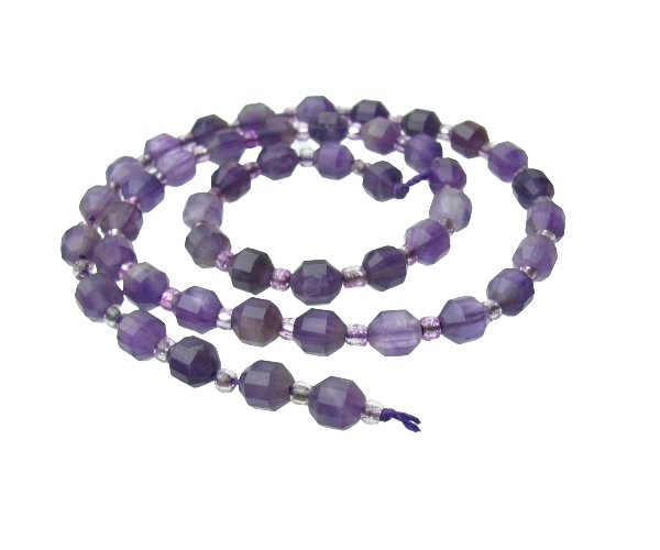 amethyst faceted energy column beads