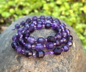 amethyst faceted energy column beads