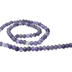 amethyst faceted rondelle gemstone beads