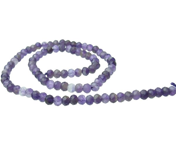 amethyst faceted rondelle gemstone beads