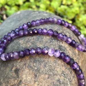amethyst faceted rondelle gemstone beads