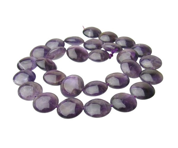 amethyst puffy disc gemstone beads