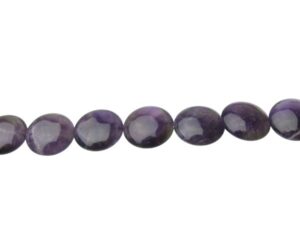 amethyst puffy disc gemstone beads