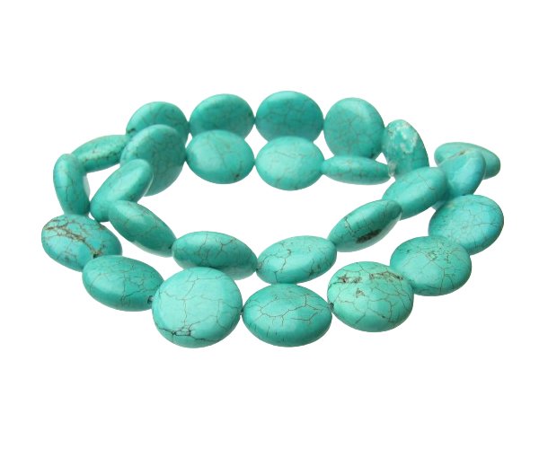 turquoise magnesite disc gemstone beads