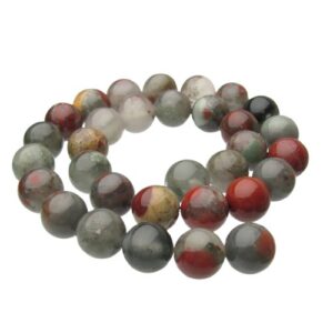 bloodstone 12mm round gemstone beads