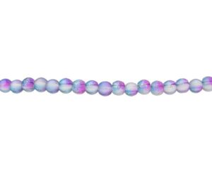 purple blue glass round beads 4mm