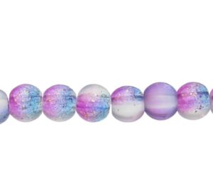 purple and blue glass beads 6mm round