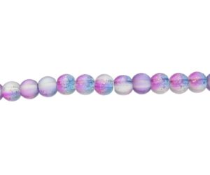 purple and blue glass beads 6mm round