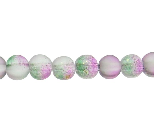 pink clear and green glass beads 4mm round spacers