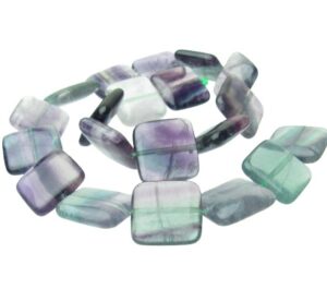 fluorite square gemstone beads natural