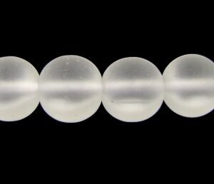 frosted clear glass round beads