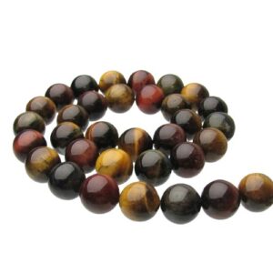 mixed tiger eye gemstone round beads 12mm