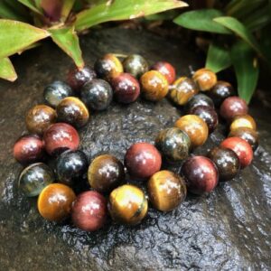 mixed tiger eye gemstone round beads 12mm