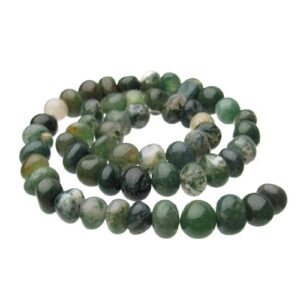moss agate nugget gemstone beads