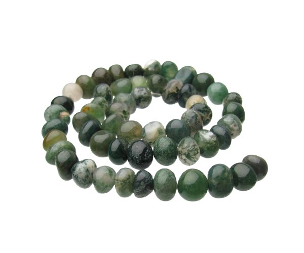 moss agate nugget gemstone beads