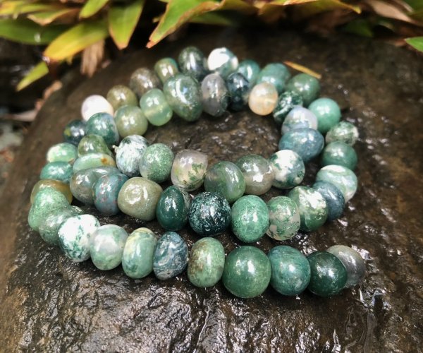 moss agate nugget gemstone beads