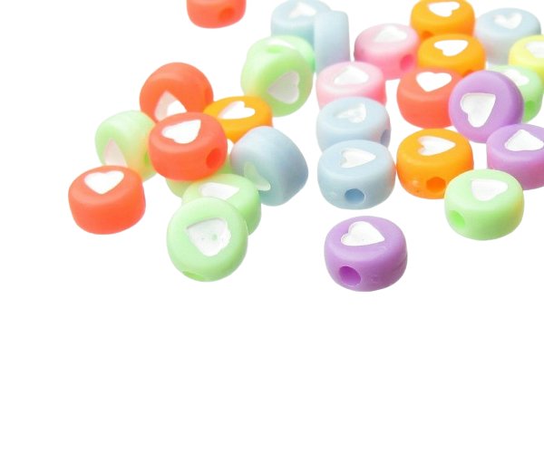 acrylic beads with heart