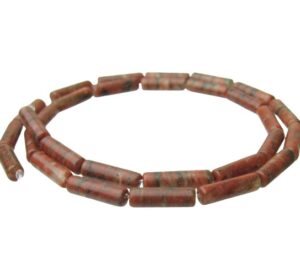 red jasper natural gemstone tube beads
