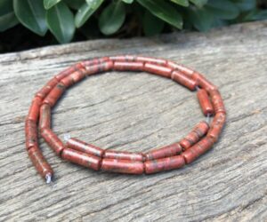 red jasper natural gemstone tube beads