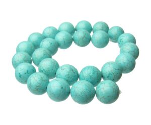 turquoise magnesite 16mm round gemstone beads