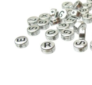 silver alphabet beads