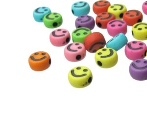smiley face plastic beads