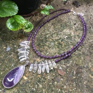 amethyst beads double strand necklace design