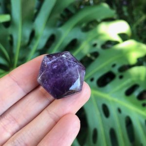 amethyst hexagon gemstone pendant