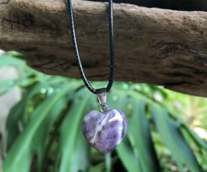 natural amethyst small heart gemstone pendant australia