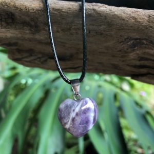 natural amethyst small heart gemstone pendant australia