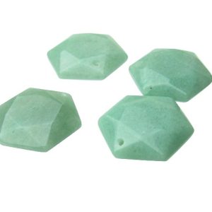 green aventurine hexagon gemstone pendant