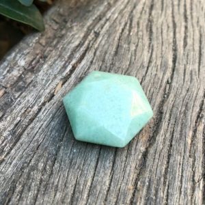 green aventurine hexagon gemstone pendant