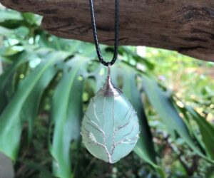 green aventurine tree of life gemstone pendant