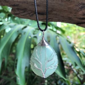 green aventurine tree of life gemstone pendant