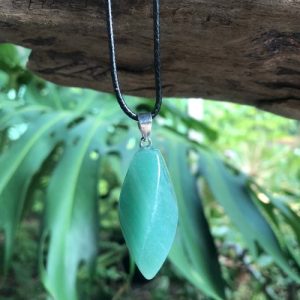 aventurine twist drop gemstone pendant
