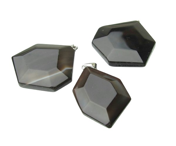 black agate gemstone pendant