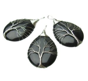 black onyx tree of life pendant