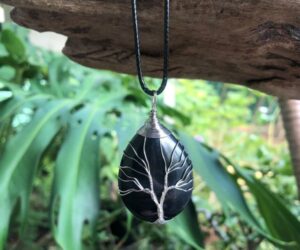 black onyx tree of life pendant