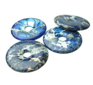 blue impression jasper gemstone donut