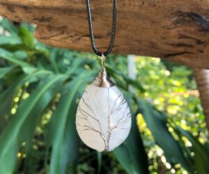 clear quartz tree of life pendant
